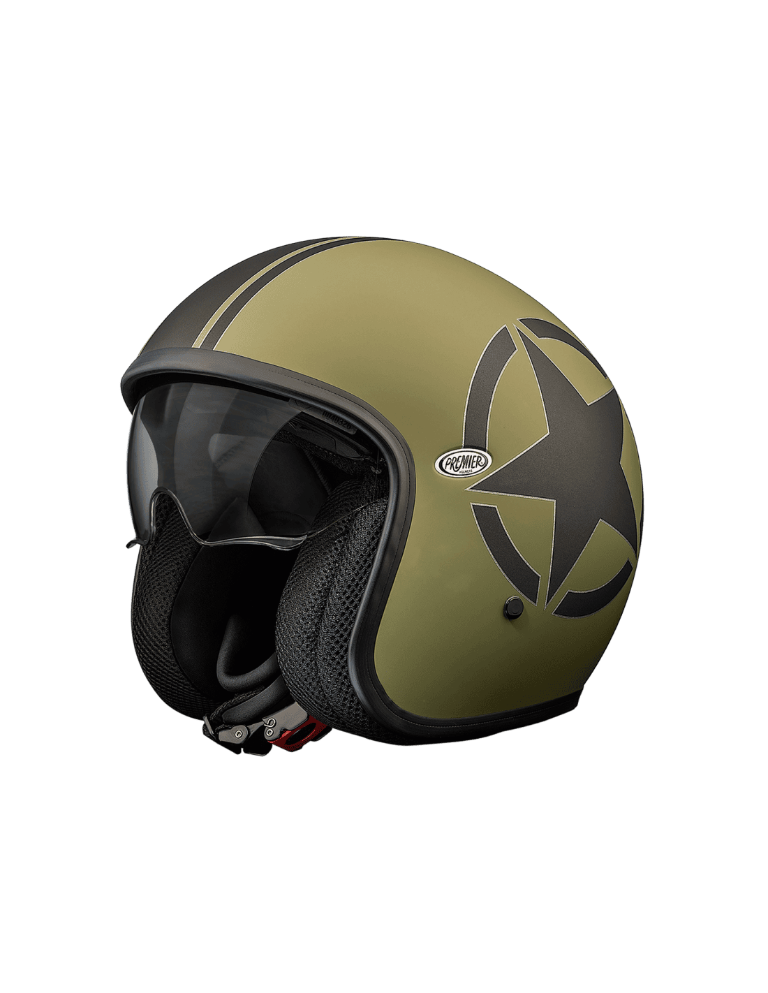 Casco Moto Abierto Jet Premier Vintage Star Military BM - URA Moto