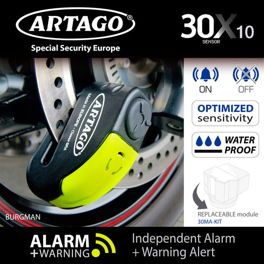 Antirrobo Alarma Disco Moto Artago 30X10 - URA Moto