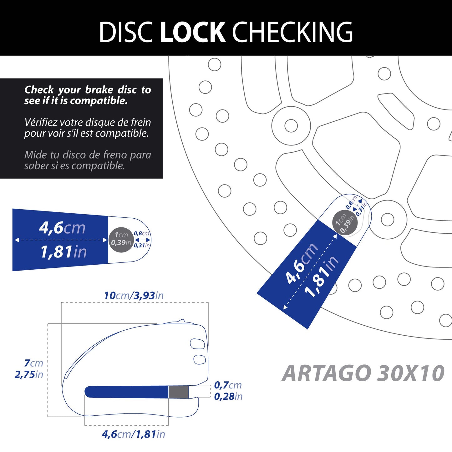 Antirrobo Alarma Disco Moto Artago 30X10 - URA Moto