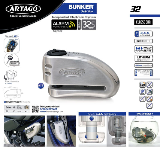Antirrobo Alarma Disco Moto Artago 32 - URA Moto