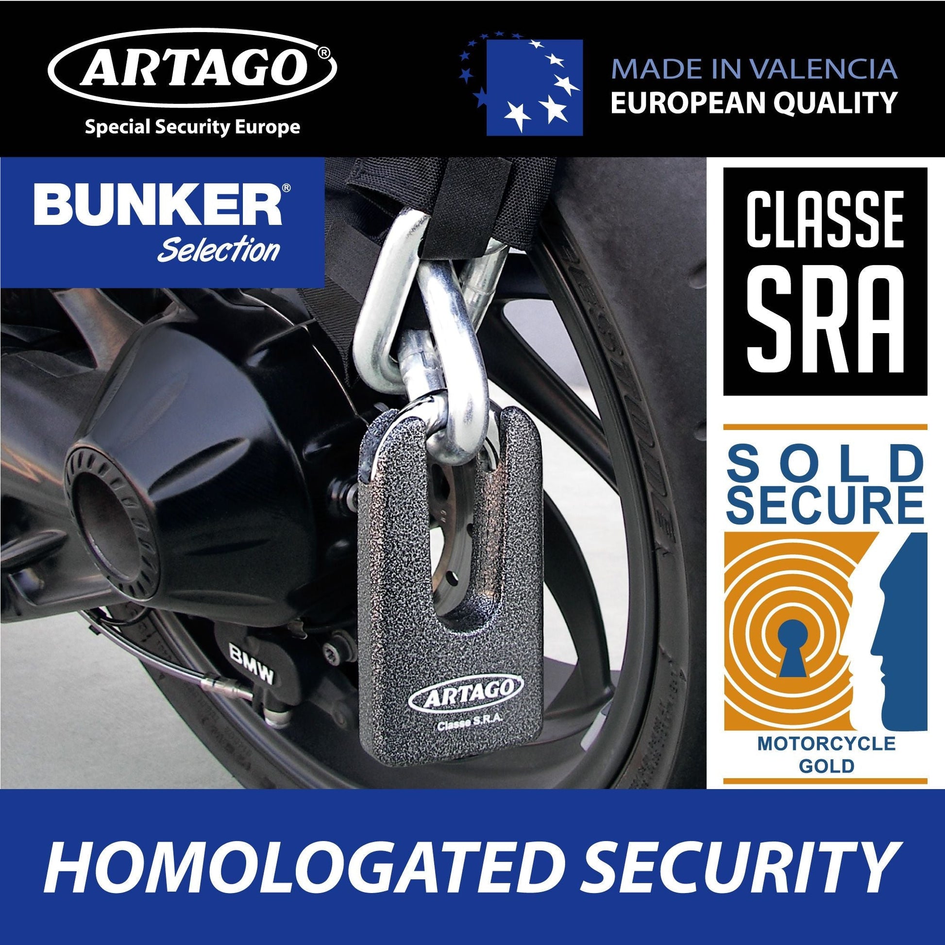 Antirrobo Moto Cadena Artago 69DUO T100 - URA Moto