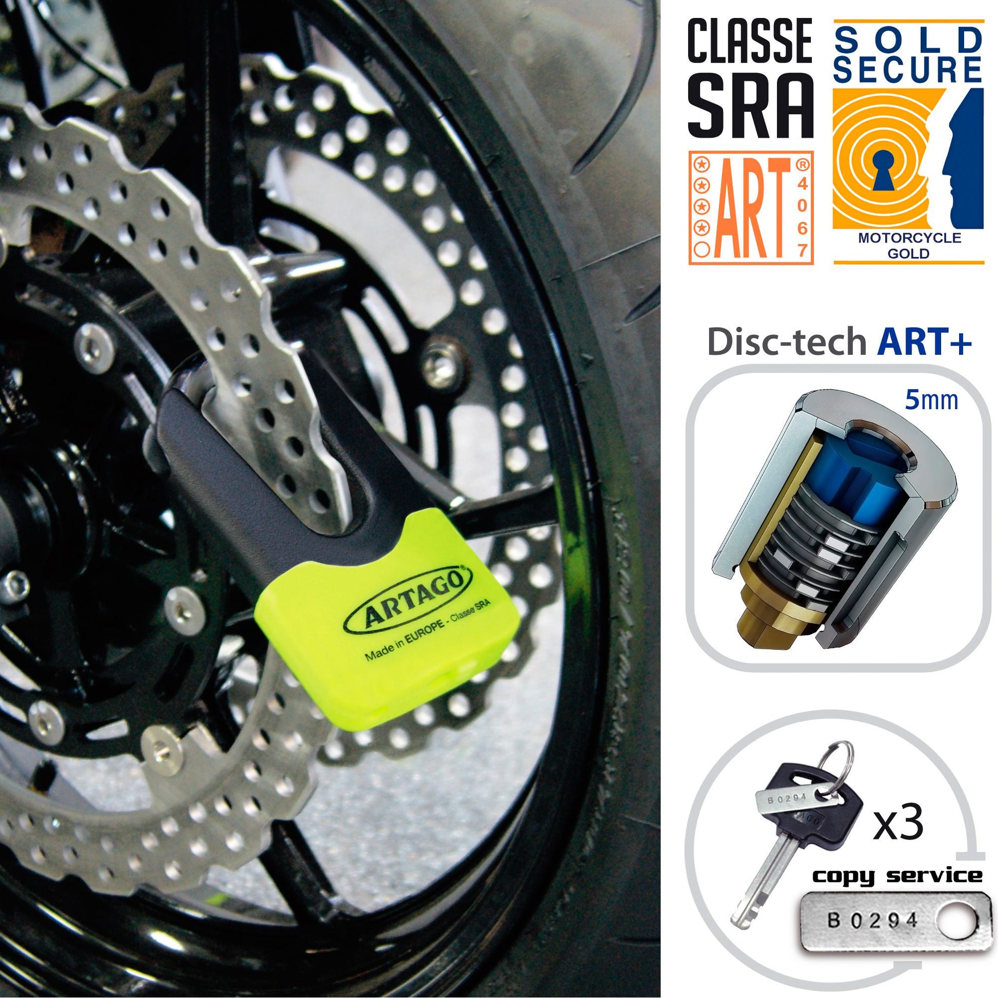 Antirrobo Disco Moto Artago 69X - URA Moto