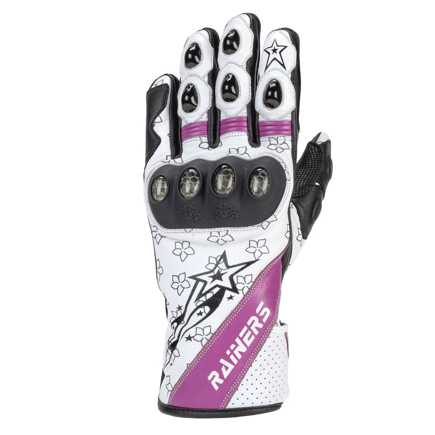 Guantes Moto Mujer Racing Rainers Belen Blanco - URA Moto