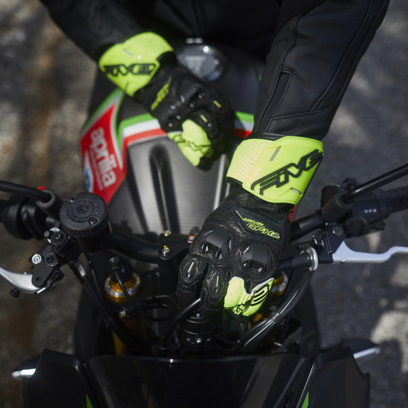 Guantes moto Five RFX2 Airflow Negro/Amarillo Fluor - URA Moto