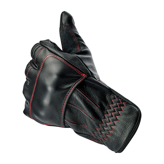 Guante Moto Biltwell Belden Black-Redline - URA Moto