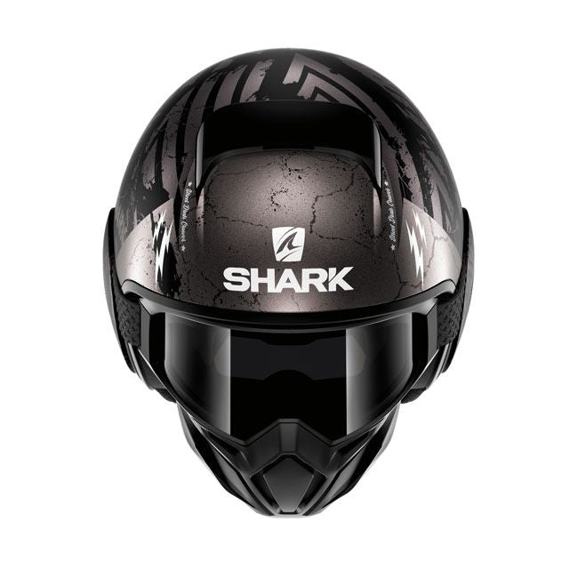 Casco moto Shark Jet Street-Drak Negro/Plata Mate - URA Moto
