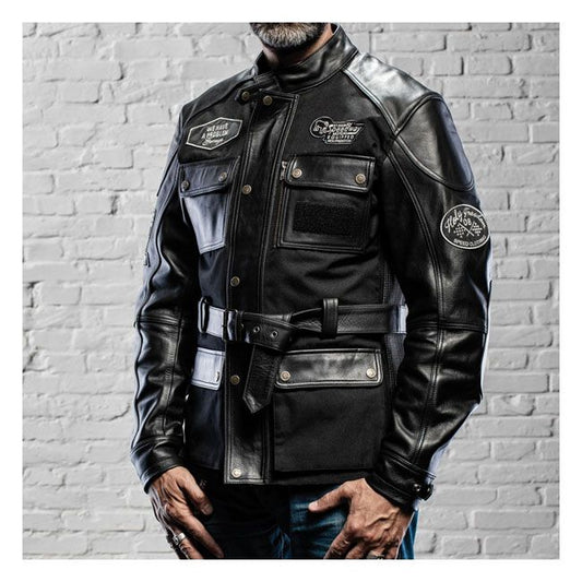Chaqueta Moto Piel Holy Freedom Quattro TL Negra - URA Moto