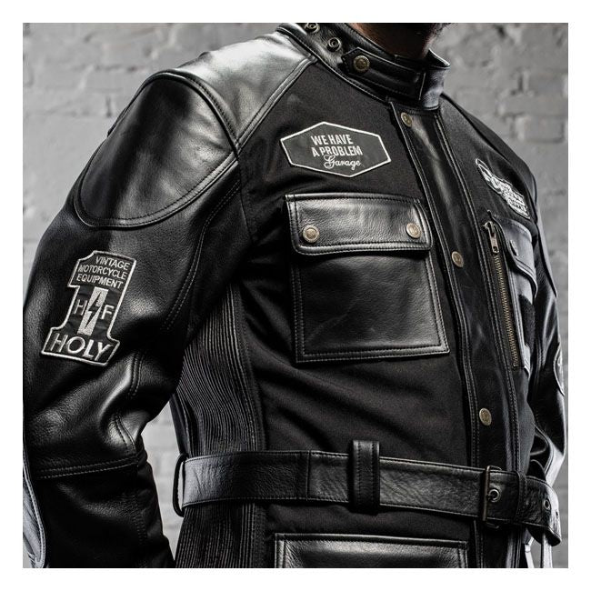 Chaqueta Moto Piel Holy Freedom Quattro TL Negra - URA Moto