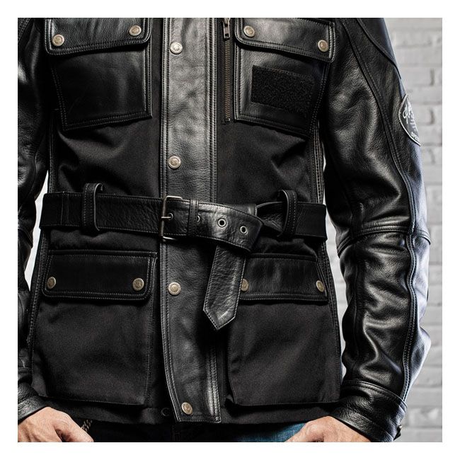 Chaqueta Moto Piel Holy Freedom Quattro TL Negra - URA Moto