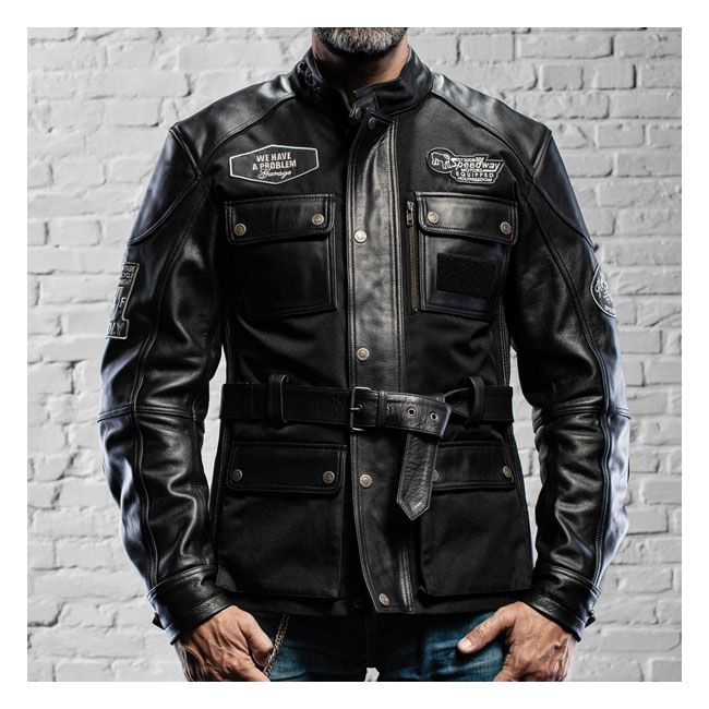 Chaqueta Moto Piel Holy Freedom Quattro TL Negra - URA Moto
