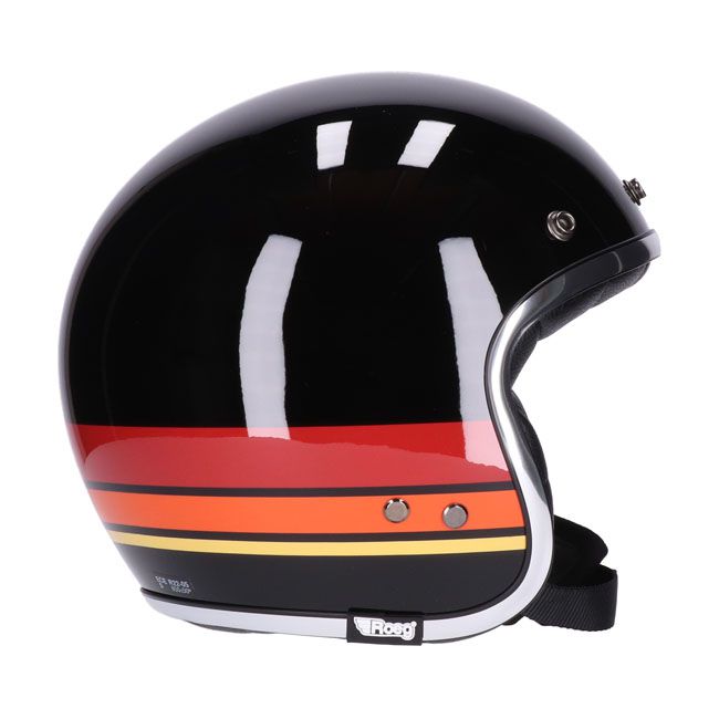 Casco moto Jet Roeg Jettson Gloss Black Orange - URA Moto