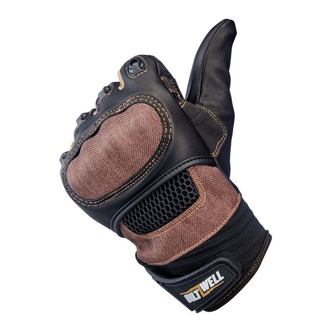Guante Moto Biltwell Bridgeport Chocolate/Negro - URA Moto
