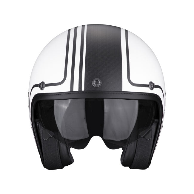 Casco Moto Scorpion Belfast Evo Retrol Mate Blanco/Gris - URA Moto