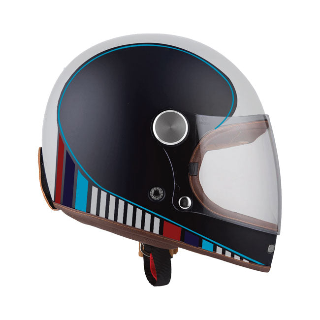 Casco Moto Integral BY City Roadster Blue White Matt - URA Moto
