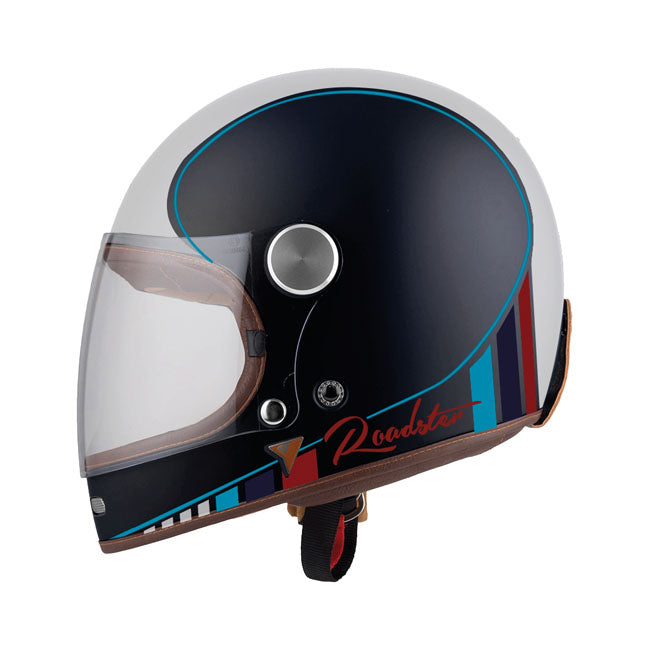 Casco Moto Integral BY City Roadster Blue White Matt - URA Moto