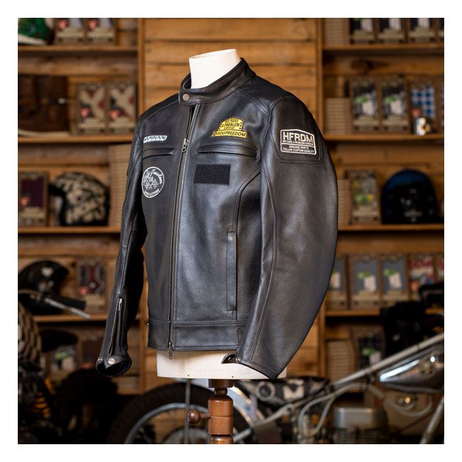 Chaqueta Moto Piel Holy Freedom Level Negra - URA Moto