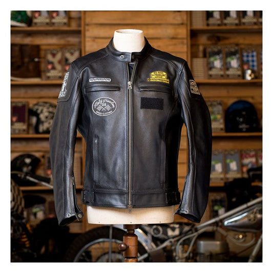 Chaqueta Moto Piel Holy Freedom Level Negra - URA Moto