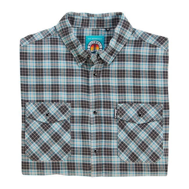 Camisa Franela Biltwell Pacific GRIS/AGAVE/NEGRO - URA Moto