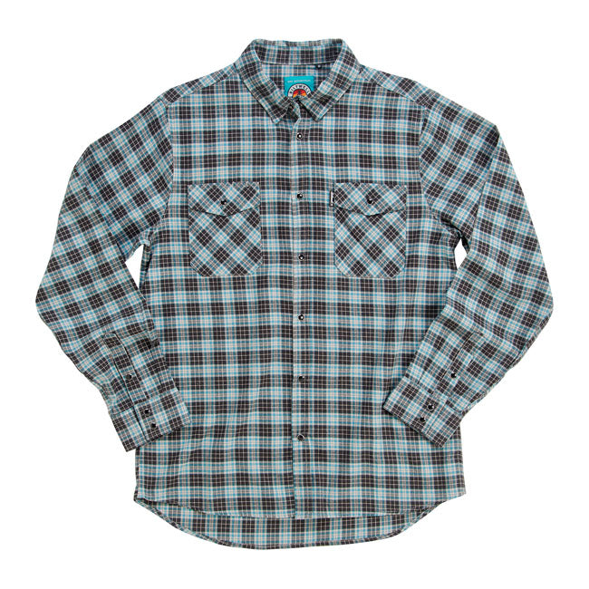 Camisa Franela Biltwell Pacific GRIS/AGAVE/NEGRO - URA Moto