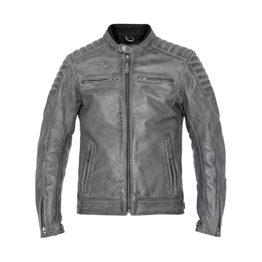 Chaqueta Piel John Doe Storm Gris - URA Moto
