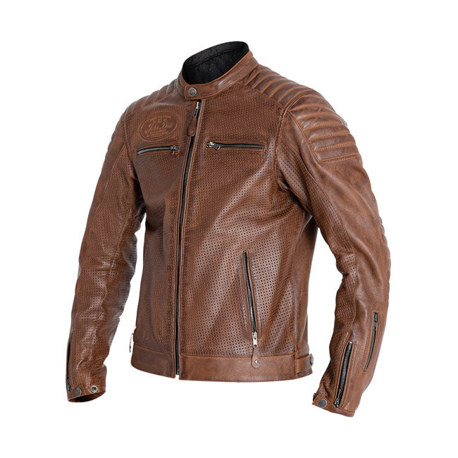 Chaqueta Piel John Doe Storm Marrón - URA Moto