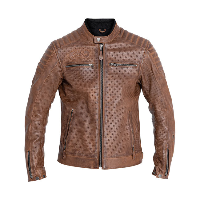 Chaqueta Piel John Doe Storm Marrón - URA Moto