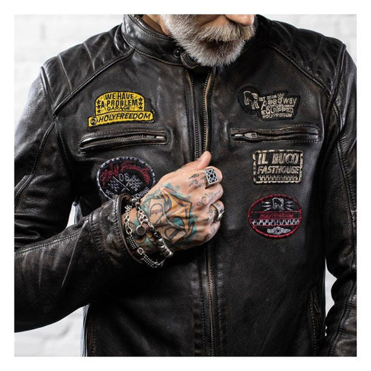 Chaqueta Moto Piel Holy Freedom Zero Evo Negra - URA Moto