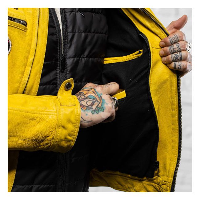 Chaqueta Moto Piel Holy Freedom Zero Evo Amarilla - URA Moto