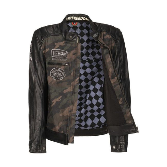 Chaqueta Moto Piel Holy Freedom Zero Camou Camuflage - URA Moto