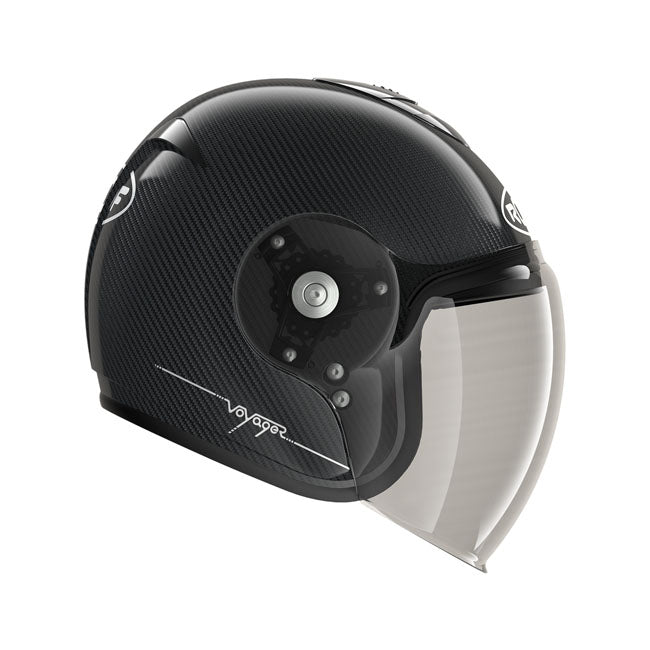 Casco moto Roof Jet Voyager Carbon Glossy Silver - URA Moto