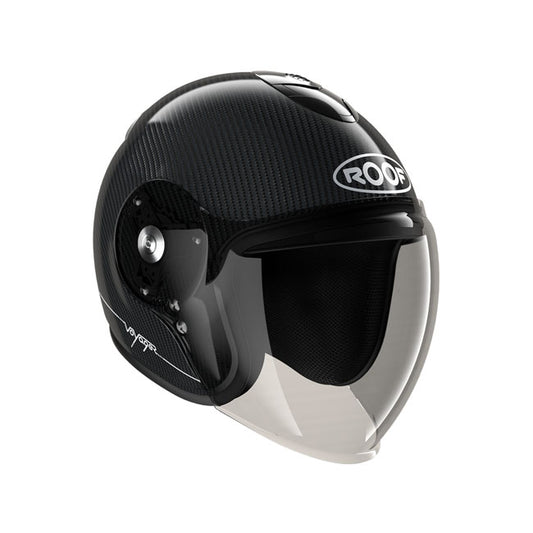 Casco moto Roof Jet Voyager Carbon Glossy Silver - URA Moto