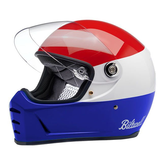 Casco Moto Integral Biltwell Lane Splitter Podium Gloss Red/White/Blue - URA Moto