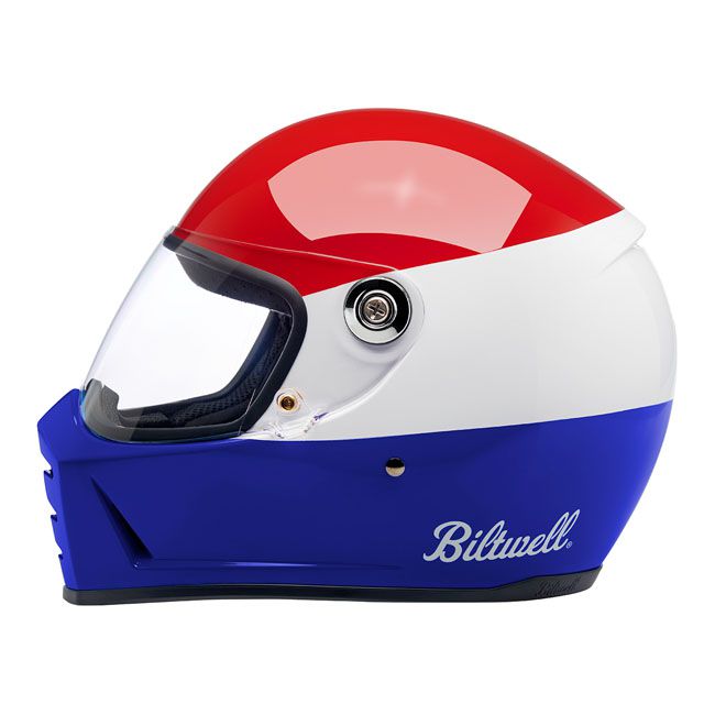 Casco Moto Integral Biltwell Lane Splitter Podium Gloss Red/White/Blue - URA Moto