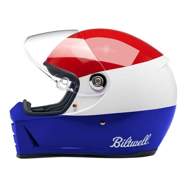 Casco Moto Integral Biltwell Lane Splitter Podium Gloss Red/White/Blue - URA Moto