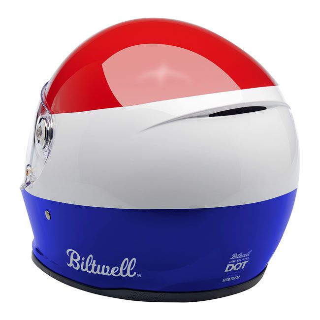 Casco Moto Integral Biltwell Lane Splitter Podium Gloss Red/White/Blue - URA Moto