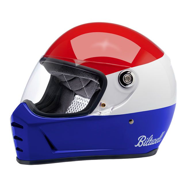 Casco Moto Integral Biltwell Lane Splitter Podium Gloss Red/White/Blue - URA Moto