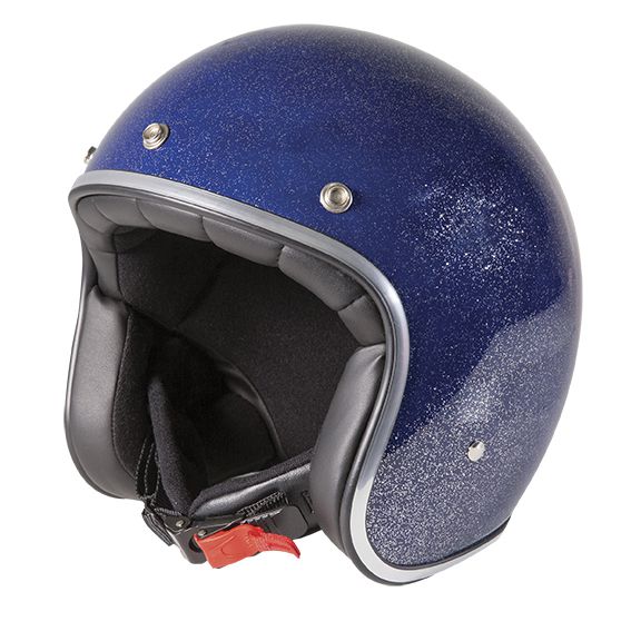 Casco Moto Stormer Jet Pearl Glitter Azul Marino Brillante - URA Moto