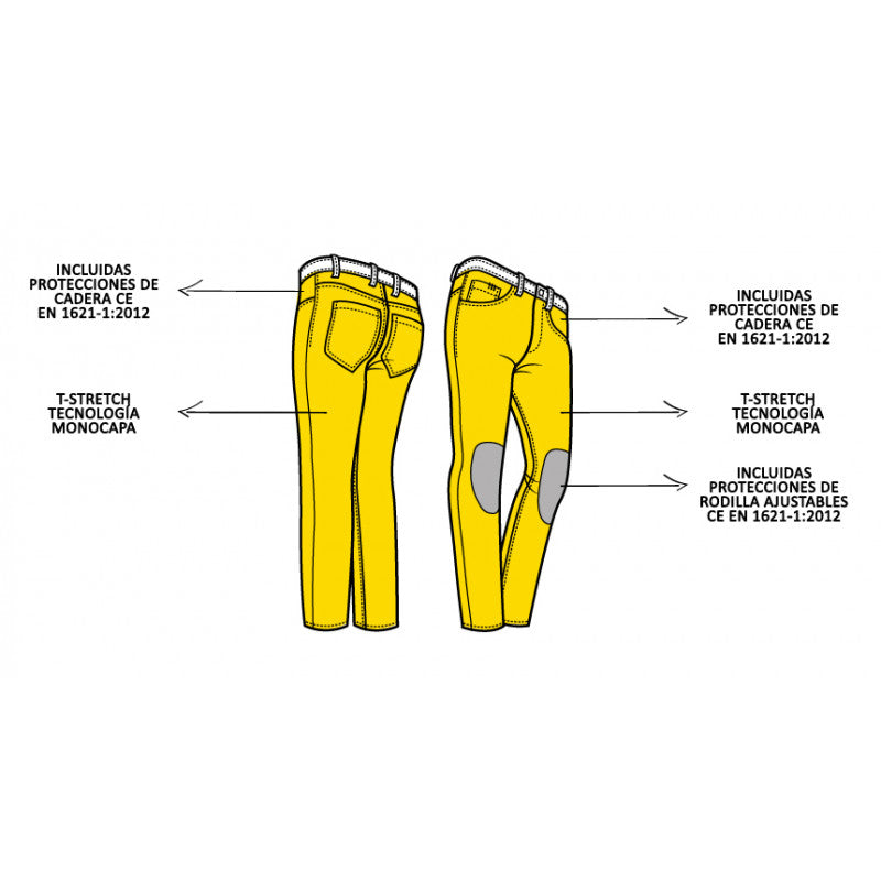 PMJ Russel Azul | Hombre Vaquero CE AA Slim T-Stretch - URA Moto