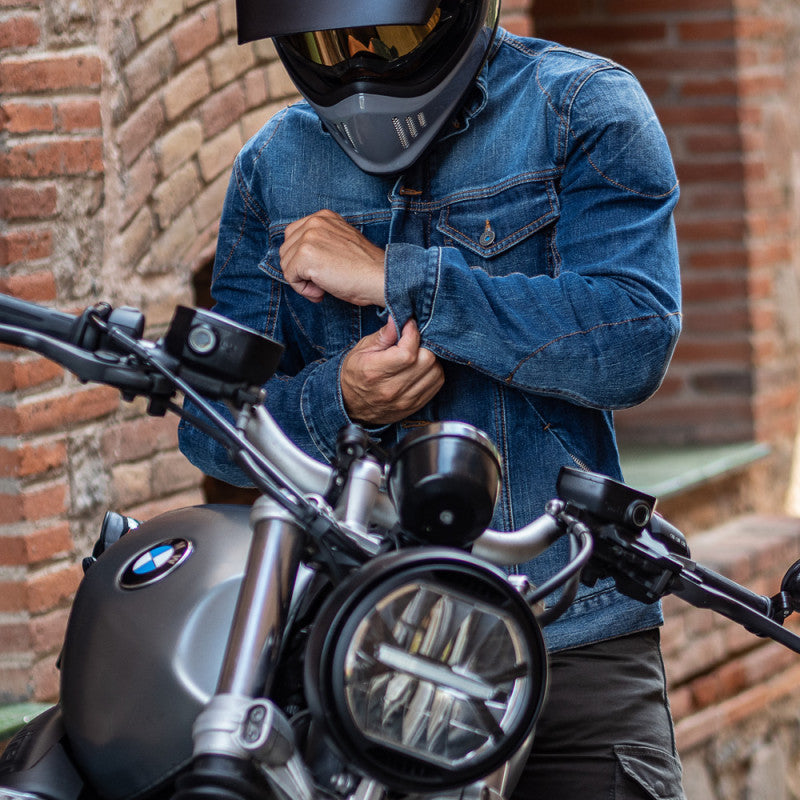 PMJ West Azul Gastado | Hombre Vaquera CE Ajustada - URA Moto