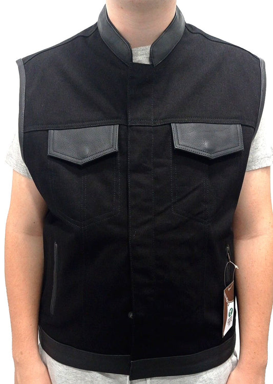 Chaleco Tejano Piel estilo SOA - URA Moto