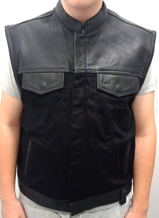 Chaleco Tejano Piel Microperforado - URA Moto