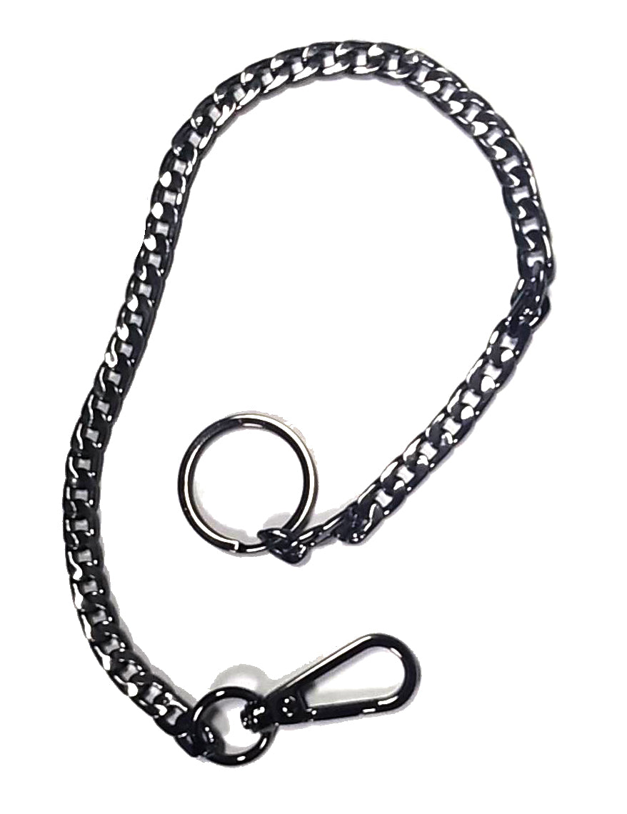 Cadena Cartera Negro Metálico Mosquetón (42cm) - URA Moto