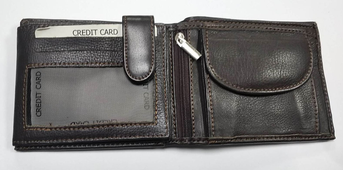 Cartera Piel Marrón Hombre - URA Moto