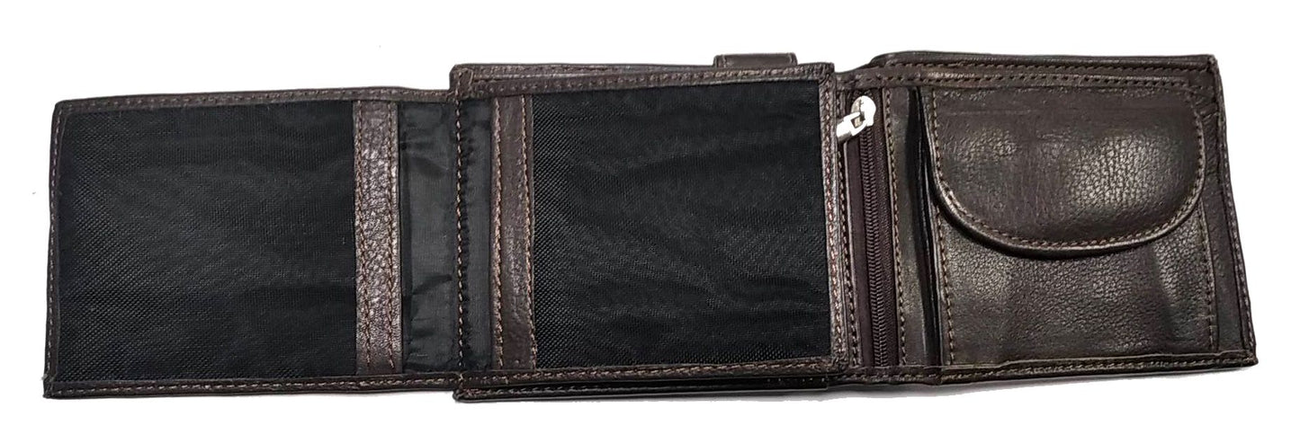 Cartera Piel Marrón Hombre - URA Moto