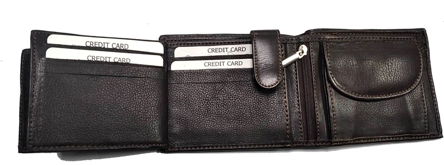 Cartera Piel Marrón Hombre - URA Moto