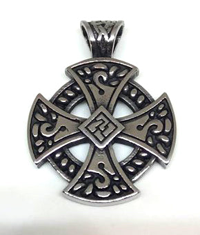 Colgante acero Cruz Templaria Filigranas - URA Moto