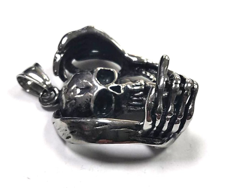 Colgante acero Calavera Manos - URA Moto