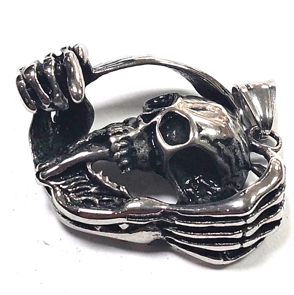 Colgante acero Calavera Manos - URA Moto