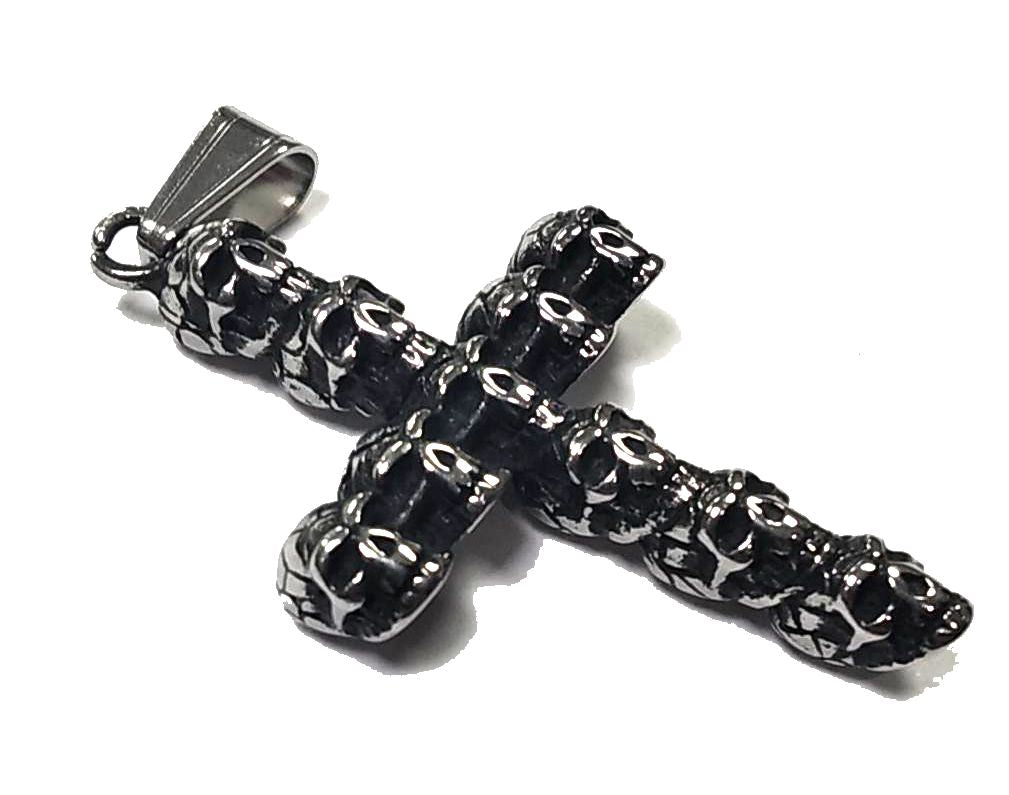 Colgante acero Cruz Calaveras - URA Moto