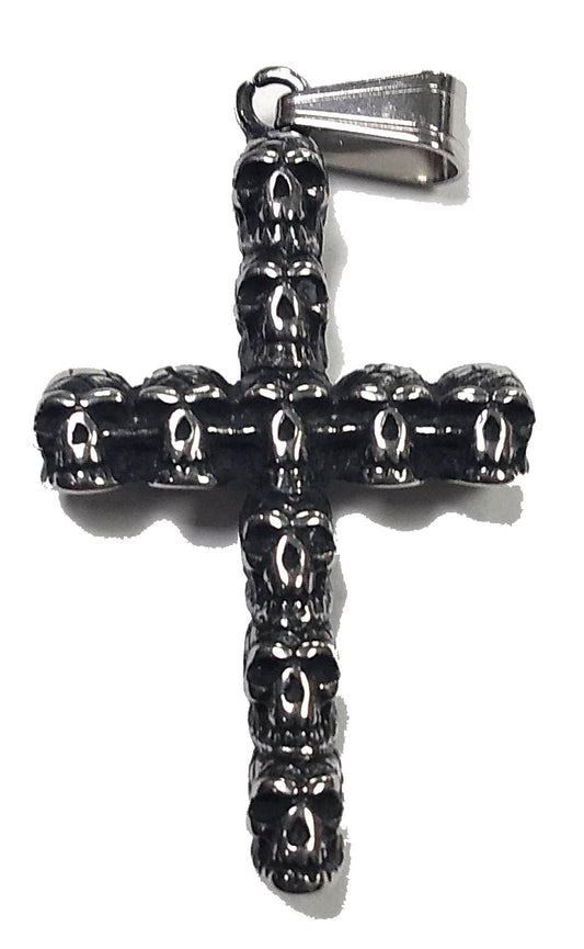 Colgante acero Cruz Calaveras - URA Moto